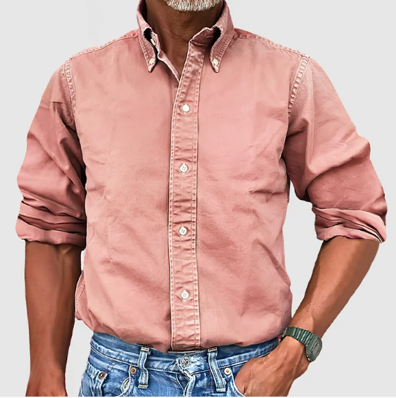Nelson | Herren Langarmhemd mit Button-Down-Kragen