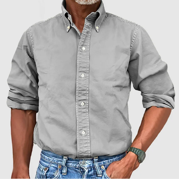 Nelson | Herren Langarmhemd mit Button-Down-Kragen