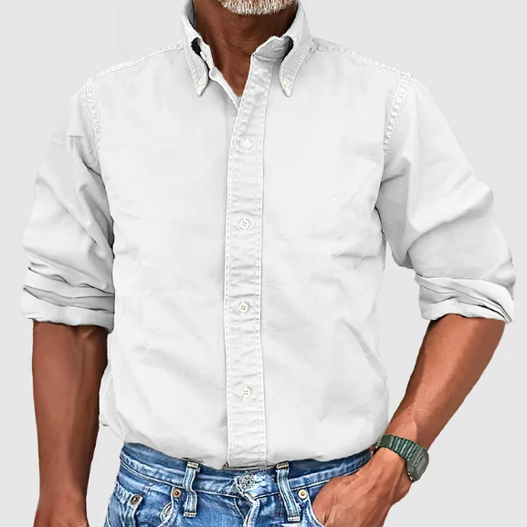 Nelson | Herren Langarmhemd mit Button-Down-Kragen