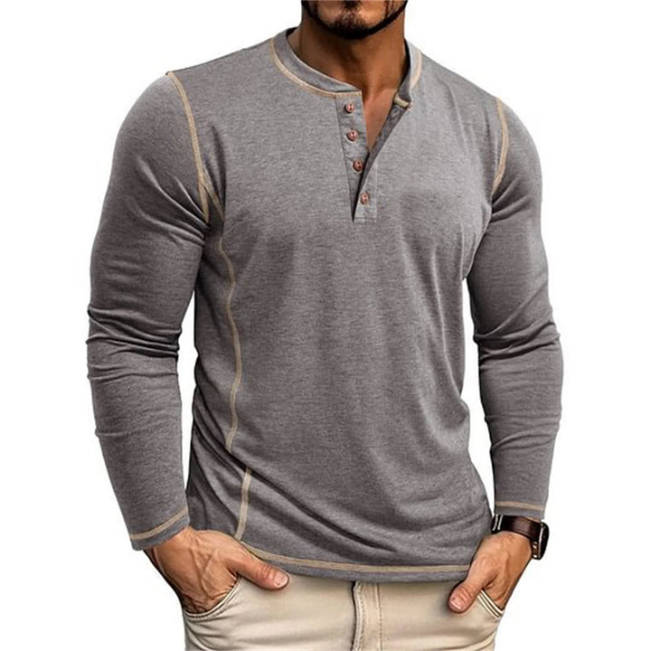 Herren Henley-Shirt | Knopfausschnitt und Lockere Passform | Sportlich-Lässiger Stil