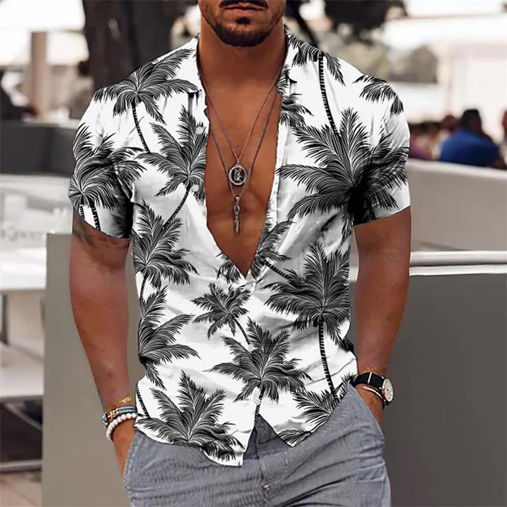 Pascal | Hawaii Hemd mit Strand Print