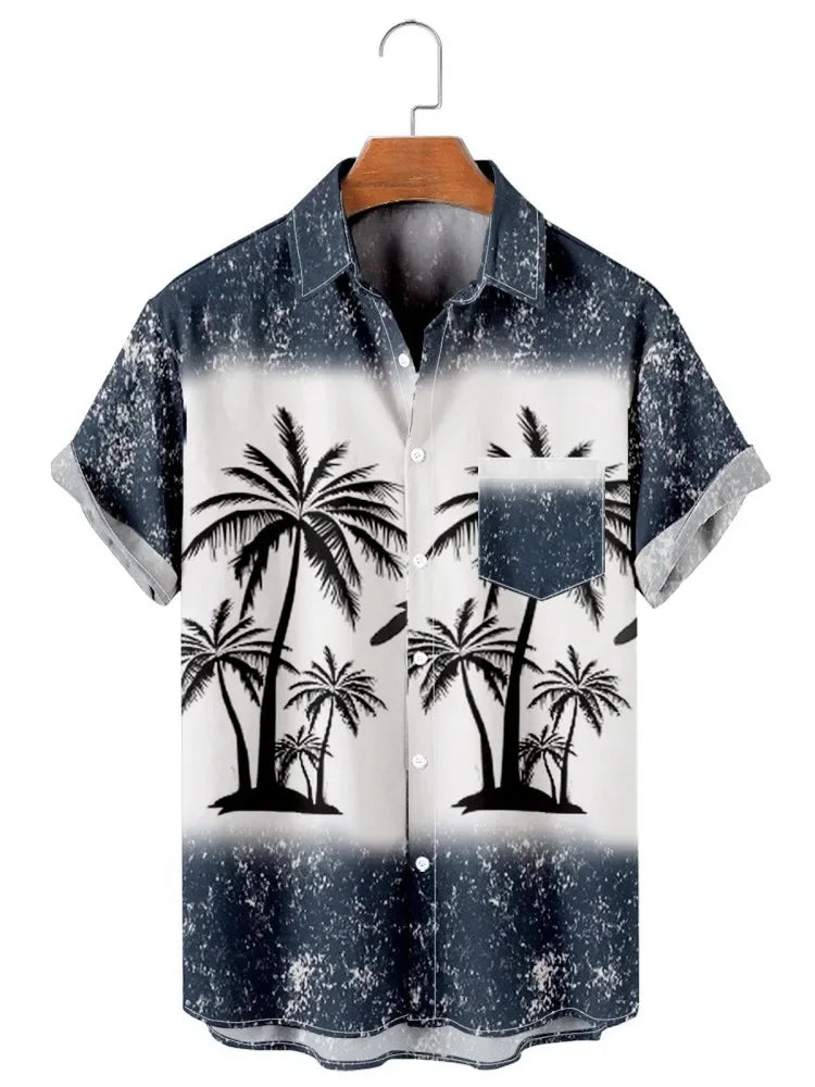 Enzo | Hawaii Hemd mit Leoparden Print