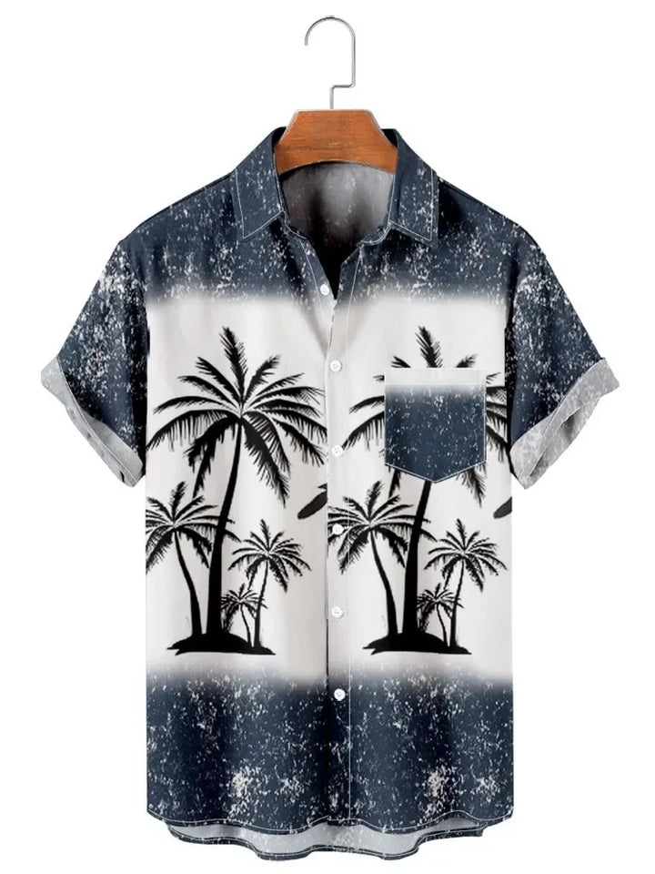 Enzo | Hawaii Hemd mit Leoparden Print