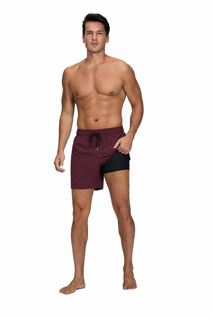 Cedric | 2-in-1 Badeshorts mit Innenhose