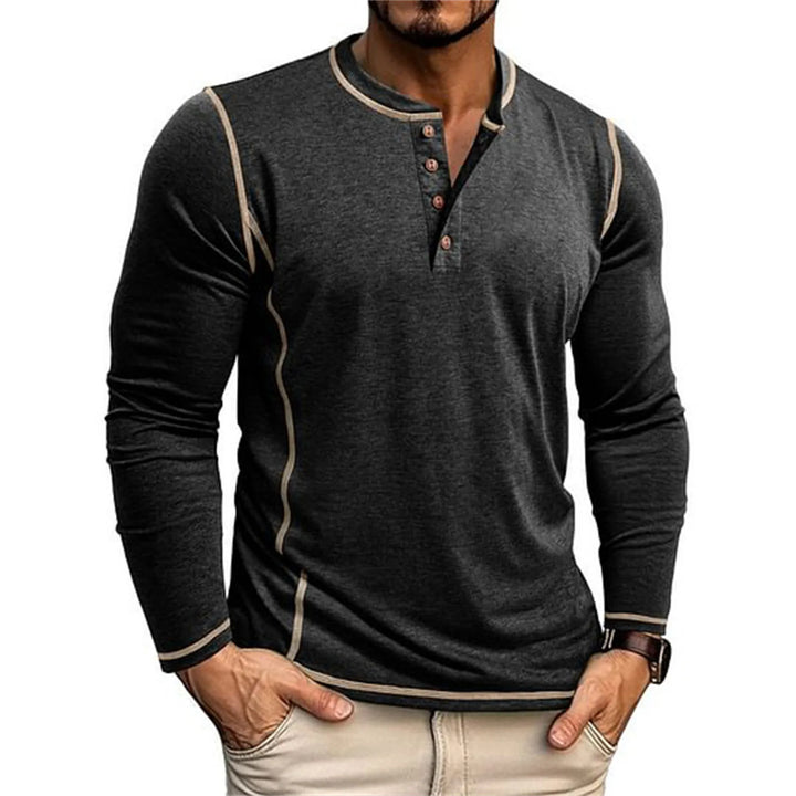 Herren Henley-Shirt | Knopfausschnitt und Lockere Passform | Sportlich-Lässiger Stil