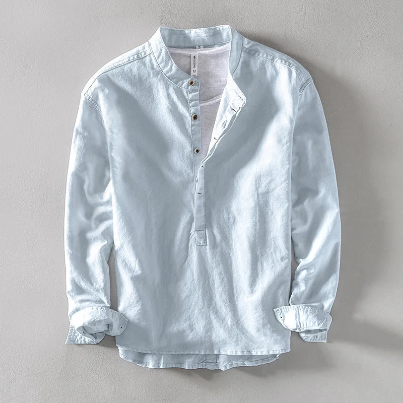 Nevio | Herren Henley Hemd mit langem Arm
