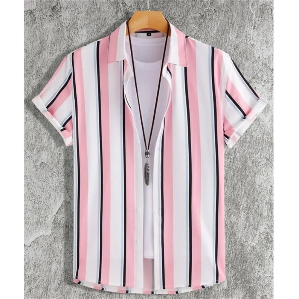 Julian | Hawaii Hemd mit Streifen Print
