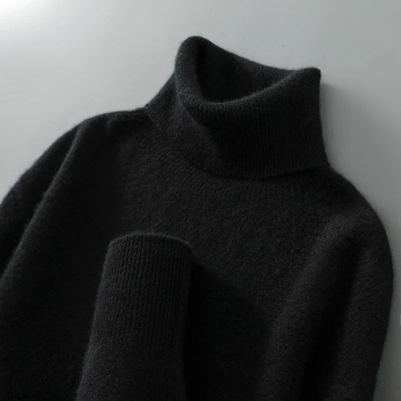 Herren Rollkragenpullover mit schmalem Schnitt, Frontansicht