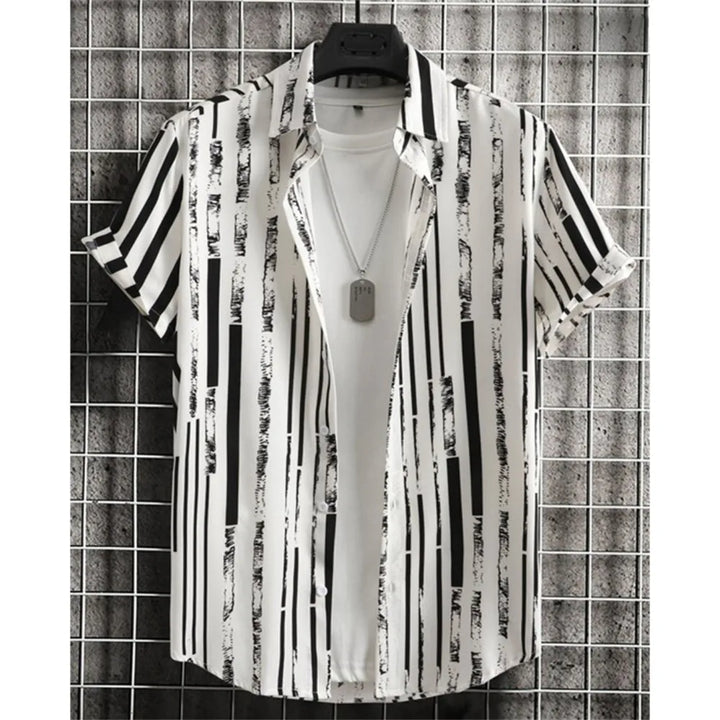 Julian | Hawaii Hemd mit Streifen Print