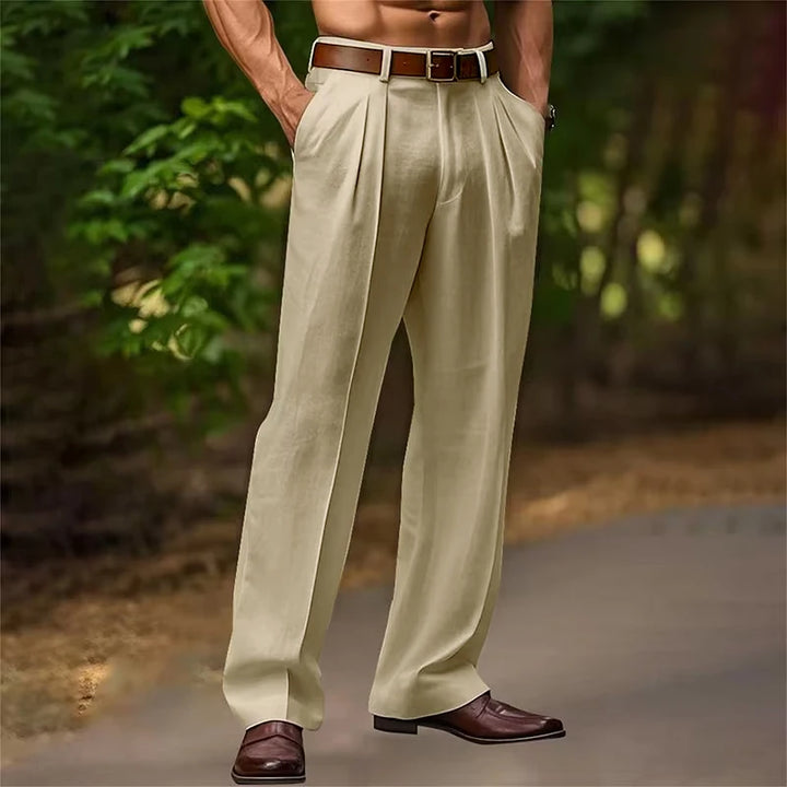 Herren Hose mit Bügelfaltenoptik | Gerades Bein und Lockere Passform | Stilvoller Freizeitlook