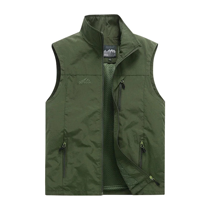Herren Outdoor-Weste | Stehkragen und Durchgehender Reißverschluss | Vielseitiger Freizeitstil