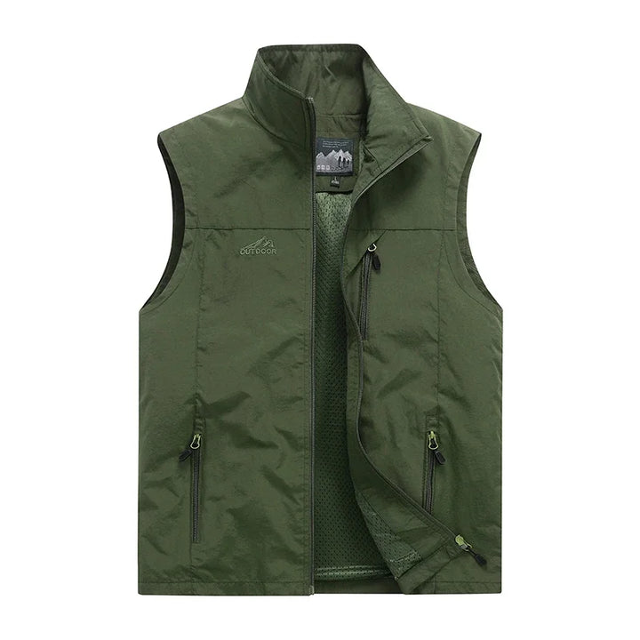 Herren Outdoor-Weste | Stehkragen und Durchgehender Reißverschluss | Vielseitiger Freizeitstil