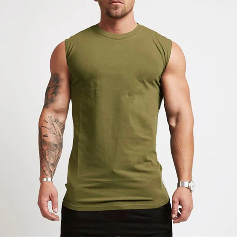 Herren Ärmelloses T-Shirt | Sportliche Passform Tank Top | Rundhals Design | Freizeit und Training