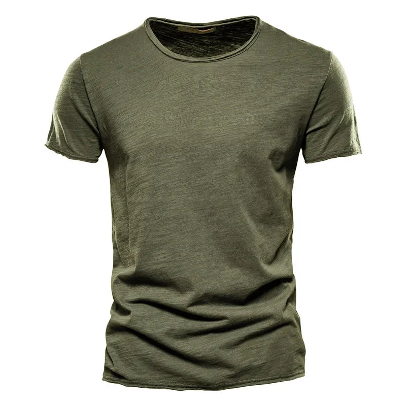 Herren Tailliertes T-Shirt Rundhalsausschnitt Kurzer Ärmel Einfarbiges T-Shirt | Alltag