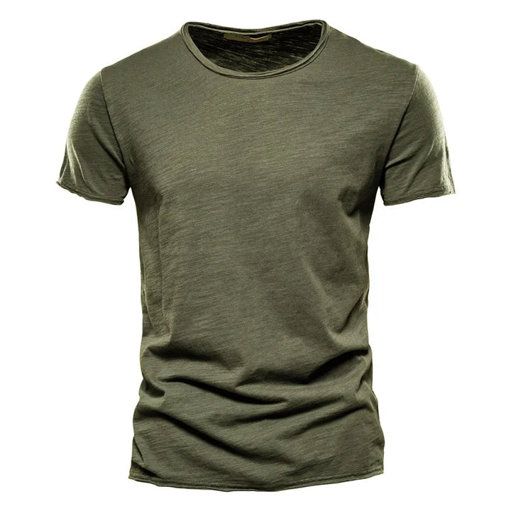 Herren Tailliertes T-Shirt Rundhalsausschnitt Kurzer Ärmel Einfarbiges T-Shirt | Alltag