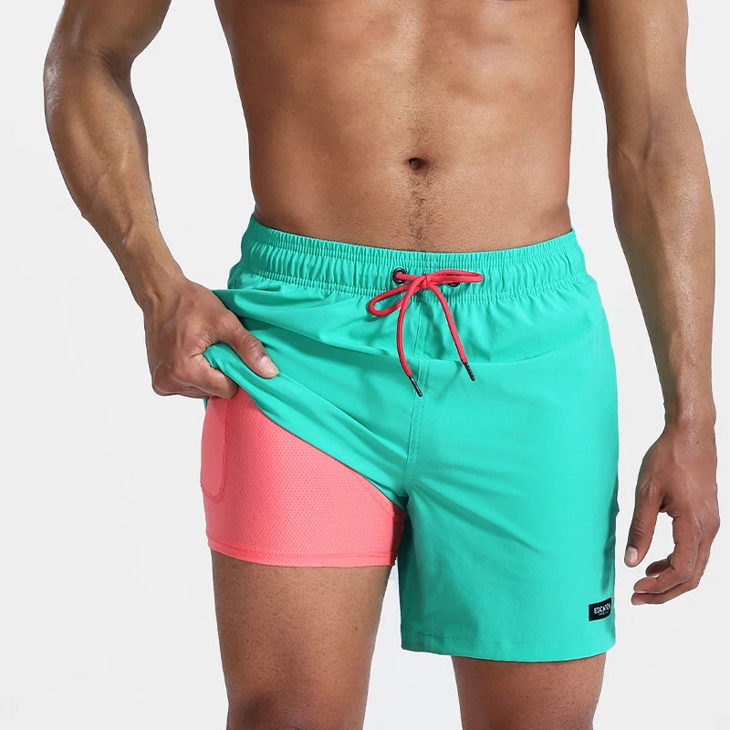 Cedric | 2-in-1 Badeshorts mit Innenhose