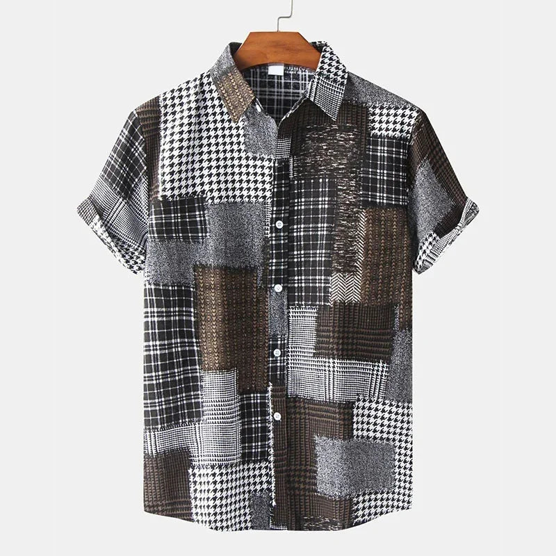 Konrad | Hawaii Hemd mit Patchwork Muster