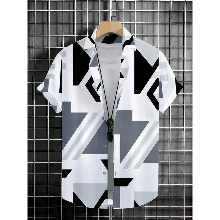 Leandro | Hawaii Hemd mit Geo Print