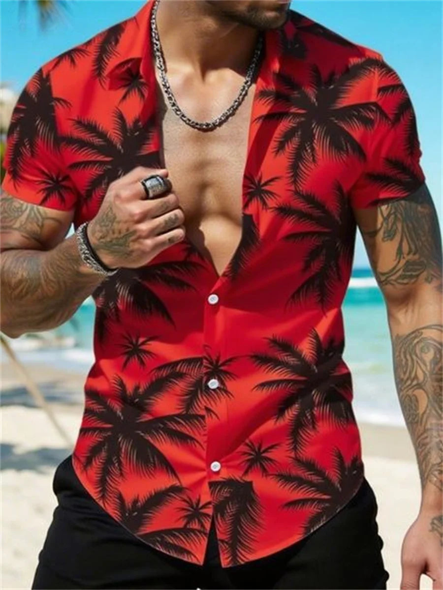 Robin | Hawaii Hemd mit Palmen Print