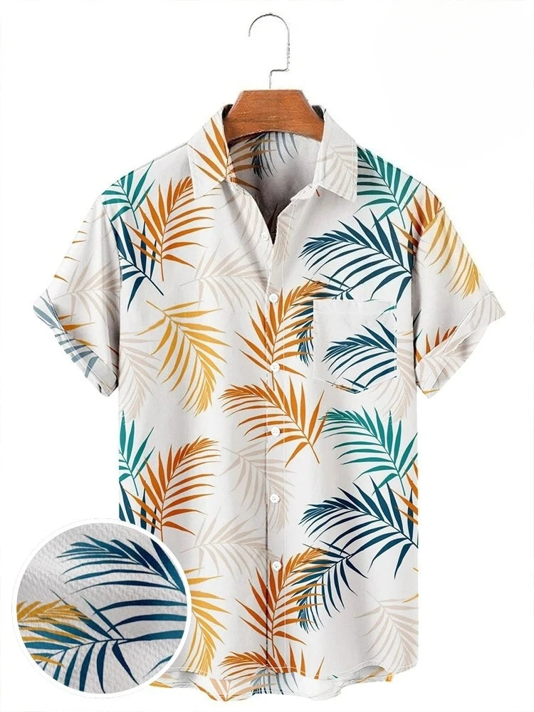 Enzo | Hawaii Hemd mit Leoparden Print