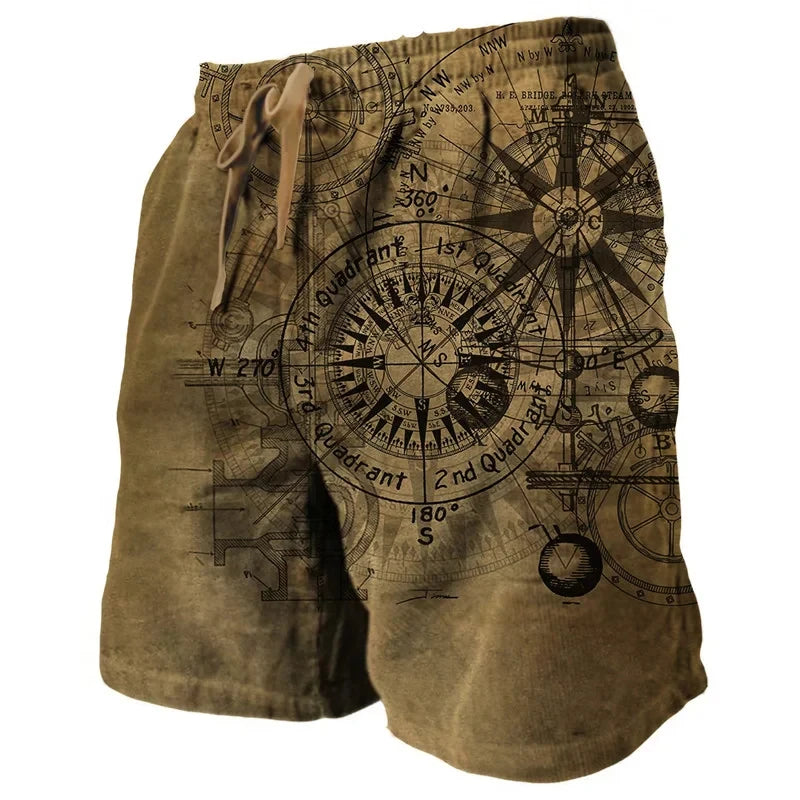 Kai | Beach Shorts mit Kompass Print
