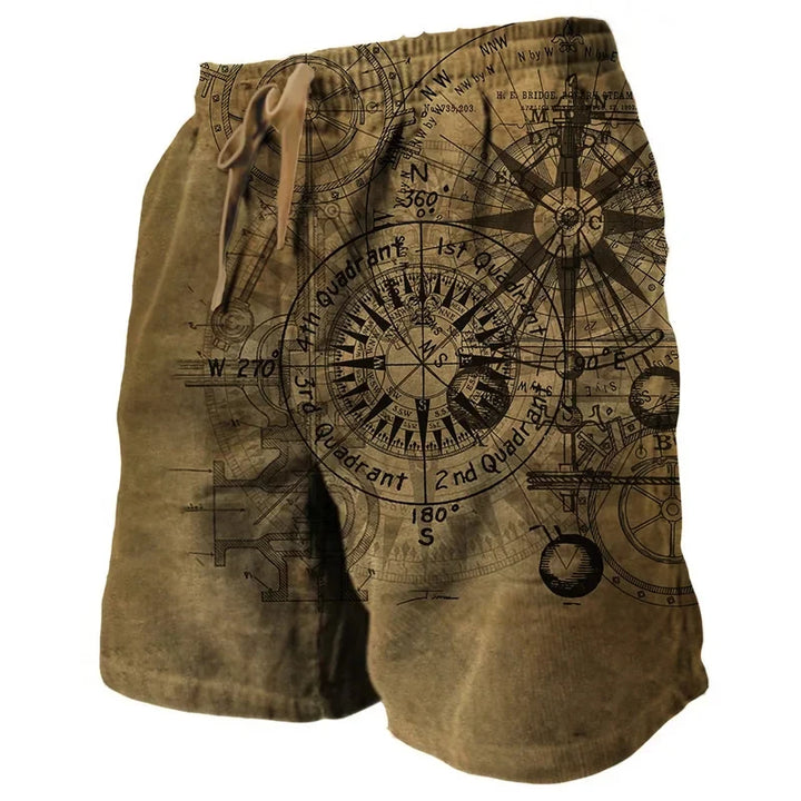 Kai | Beach Shorts mit Kompass Print