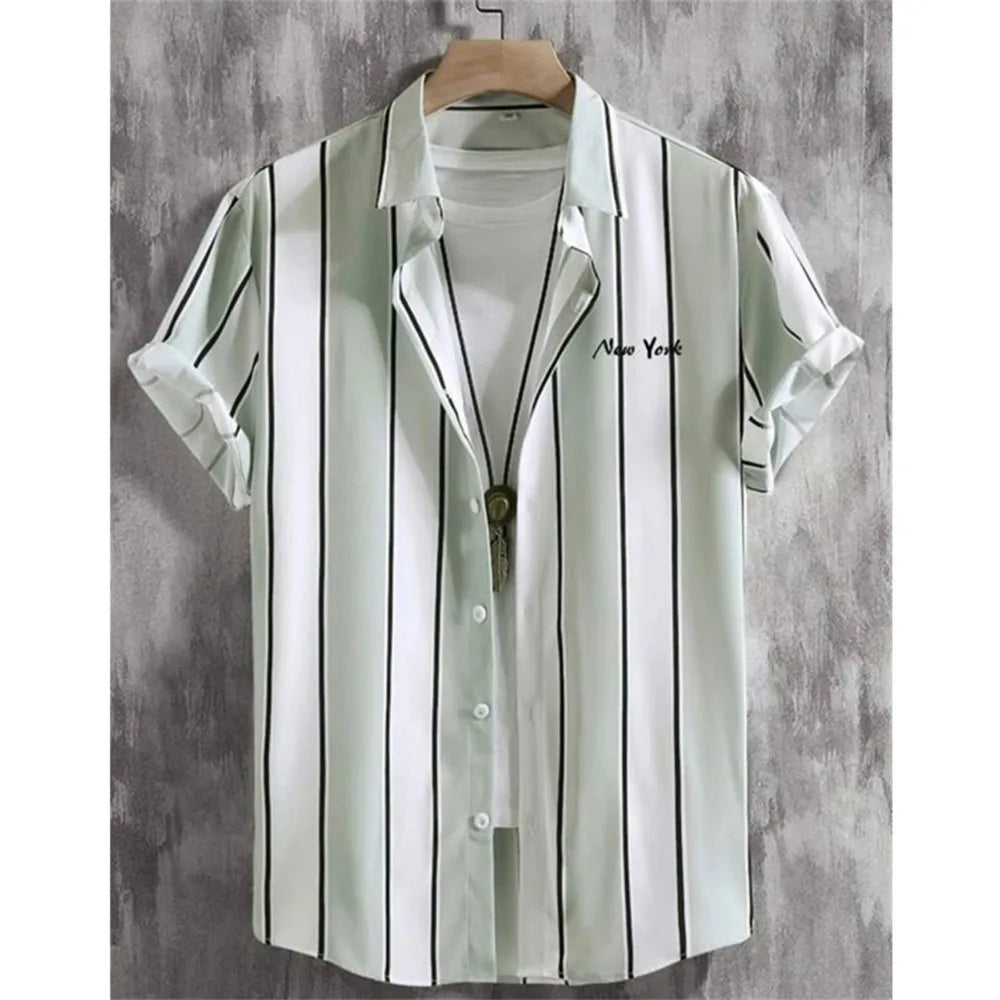 Julian | Hawaii Hemd mit Streifen Print