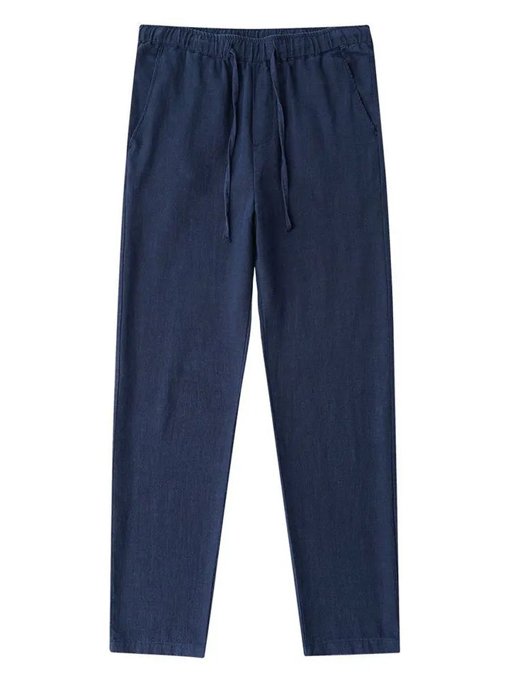 Casual Cotton Linen Chino Pants Men Wide Leg Lightweight Baggy Cotton Sweatpants Male Sport Jogger Straight Work Trousers