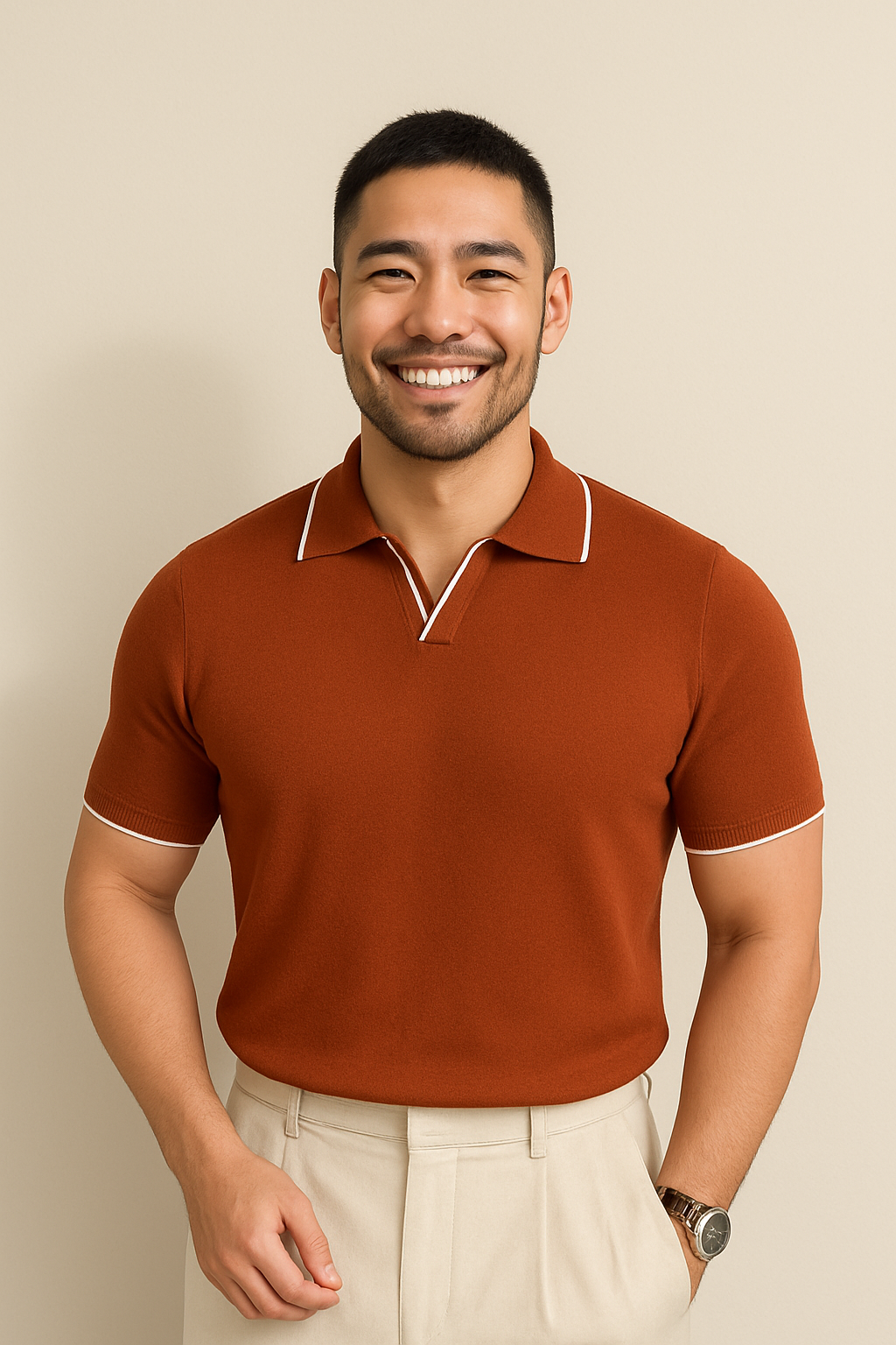 Colin | Herren Strick Polo mit Kontrastkante