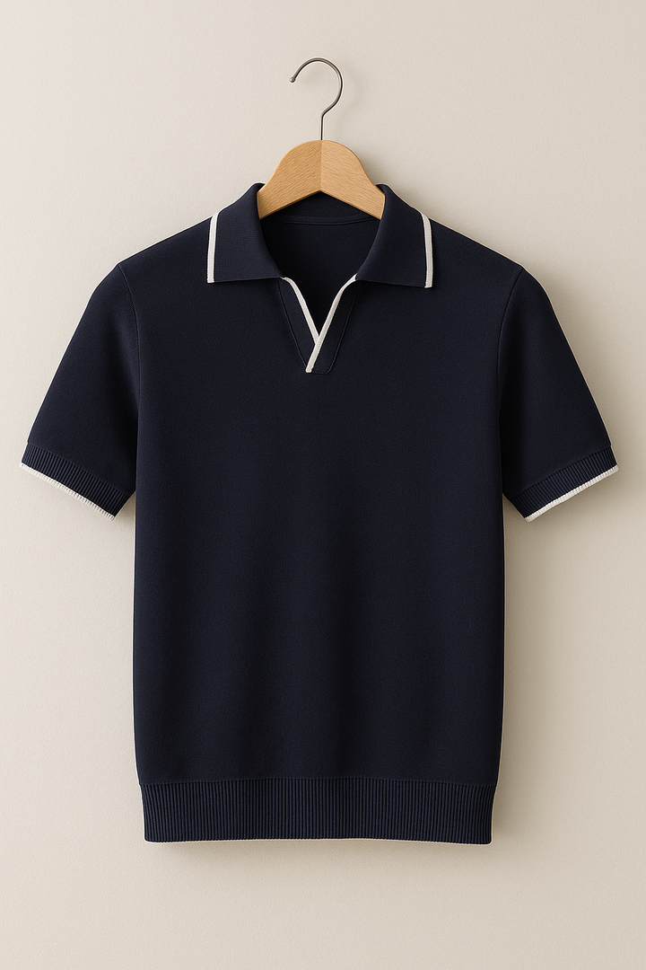 Colin | Herren Strick Polo mit Kontrastkante