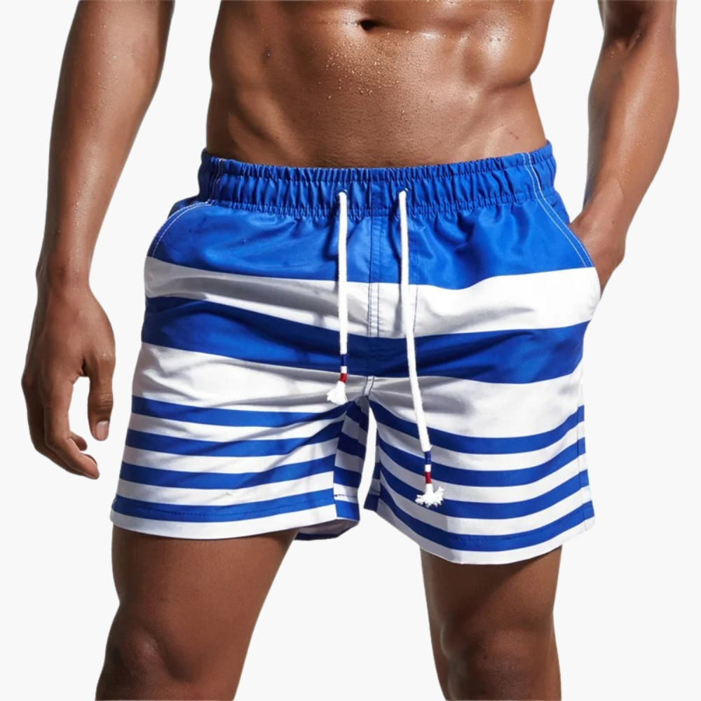 SwissFellas Herren Badeshorts mit Colour-Block-Design, reguläre Passform