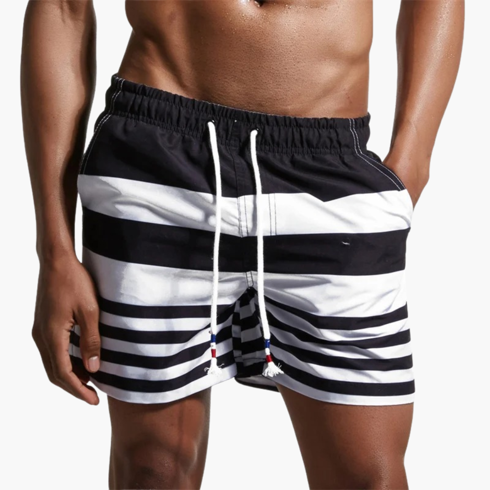 SwissFellas Herren Badeshorts mit Colour-Block-Design, reguläre Passform