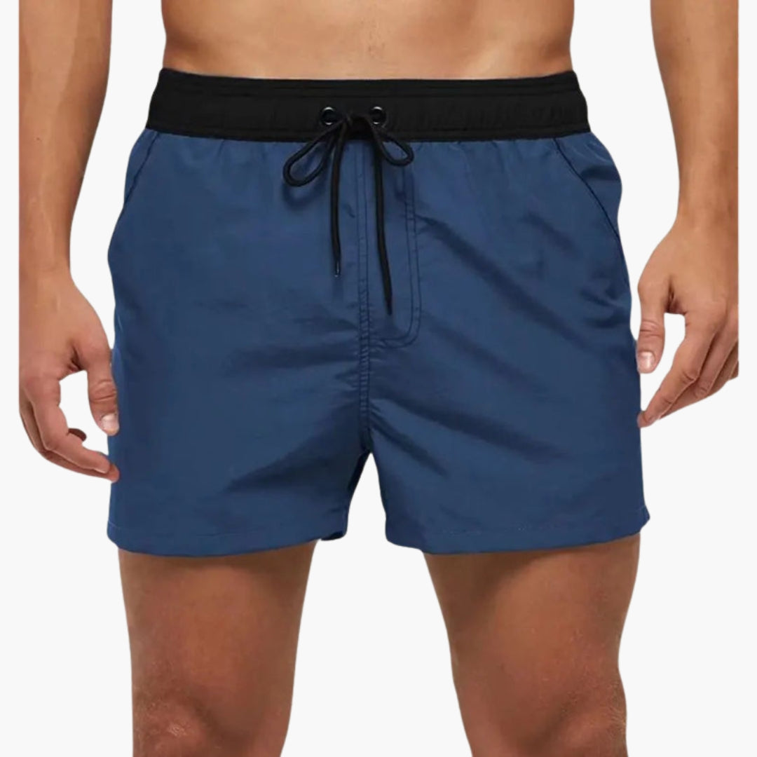 SwissFellas Herren Badeshorts mit Kordelzug, unifarben, reguläre Passform