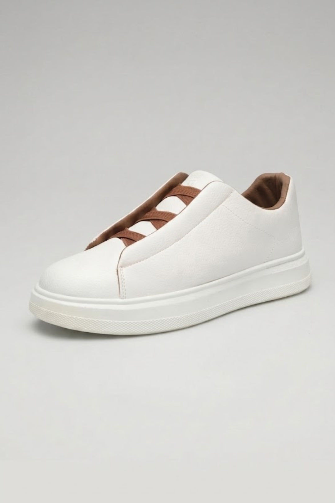 Herren Sneaker Weiss – Leichte Low-Top Schuhe mit Kontrast-Ferse