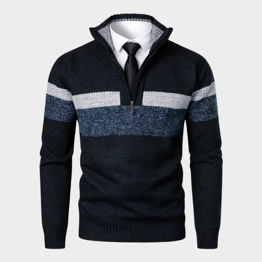 SwissFellas Herren stylischer Zip-Pullover, weich und vielseitig