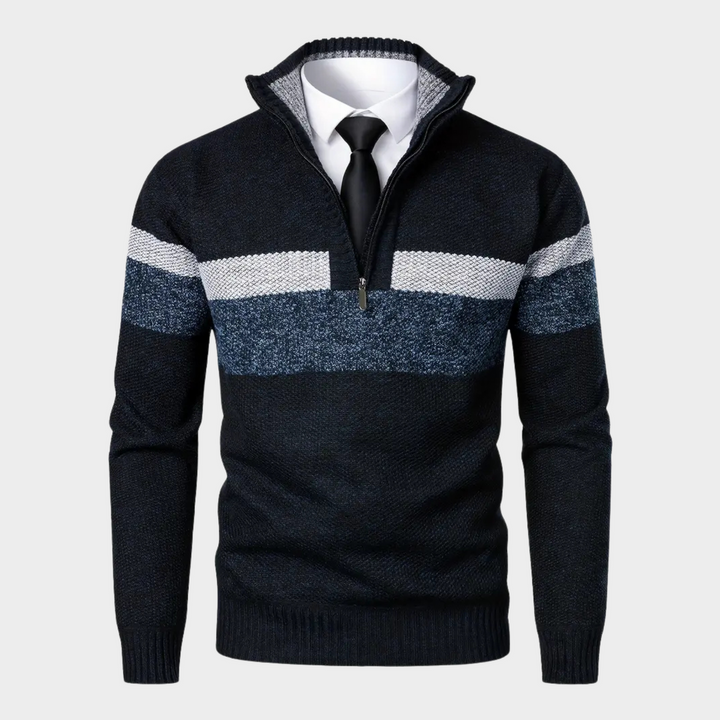 SwissFellas Herren stylischer Zip-Pullover, weich und vielseitig
