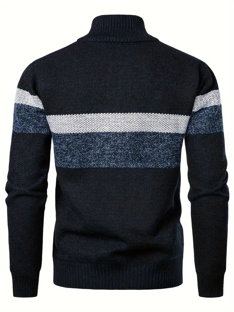 SwissFellas Herren stylischer Zip-Pullover, weich und vielseitig