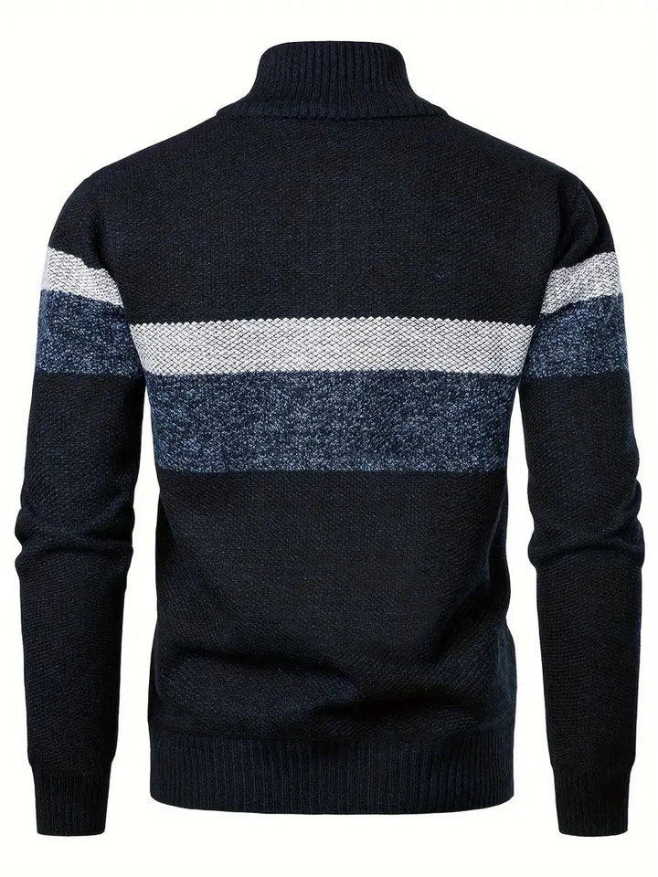 SwissFellas Herren stylischer Zip-Pullover, weich und vielseitig