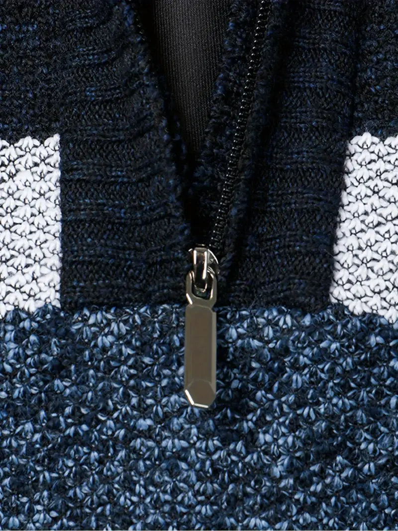 SwissFellas Herren stylischer Zip-Pullover, weich und vielseitig