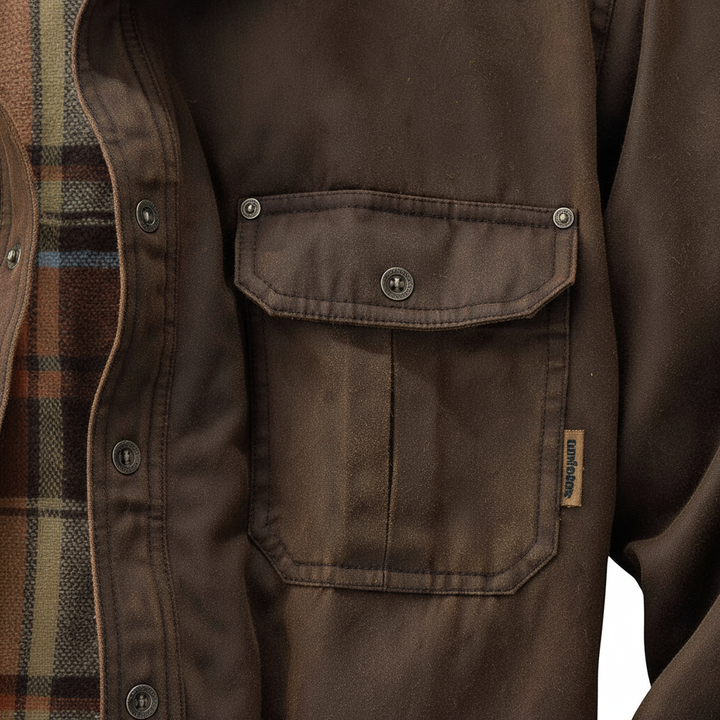 Bruno | Herren Wax Jacke mit kariertem Futter