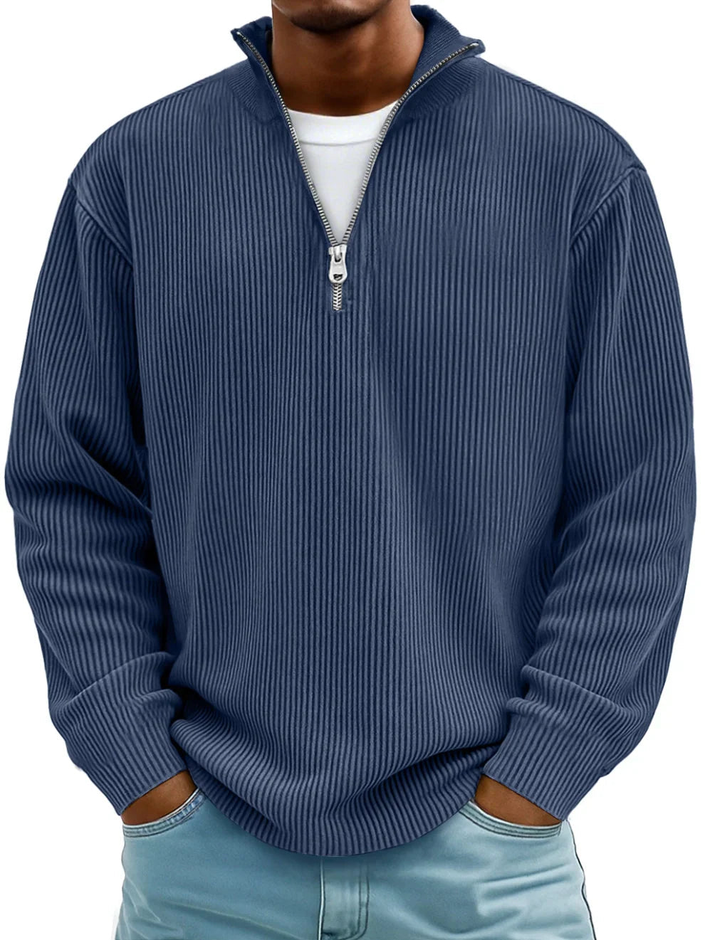 Florian | Herren Half-Zip Pullover mit Struktur