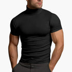 Herren Rollkragen T-Shirt | Schmale Passform | Kurzarm mit Hohem Kragen | Smart Casual Look