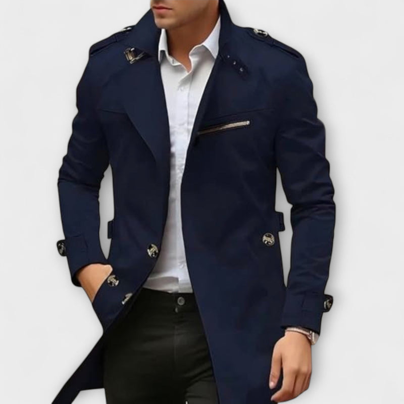 Trenchjacke für Herren mit klassischem Revers - blau