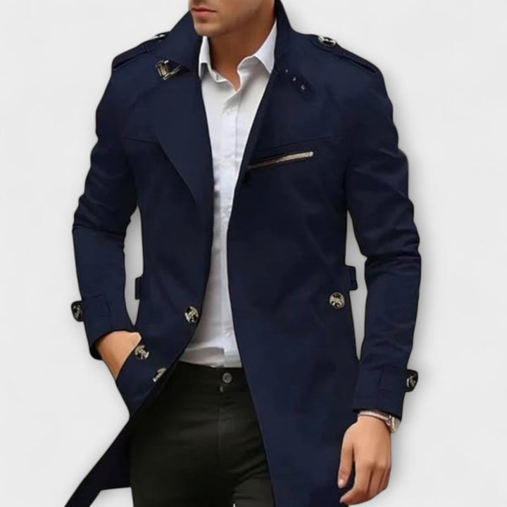Trenchjacke für Herren mit klassischem Revers - blau