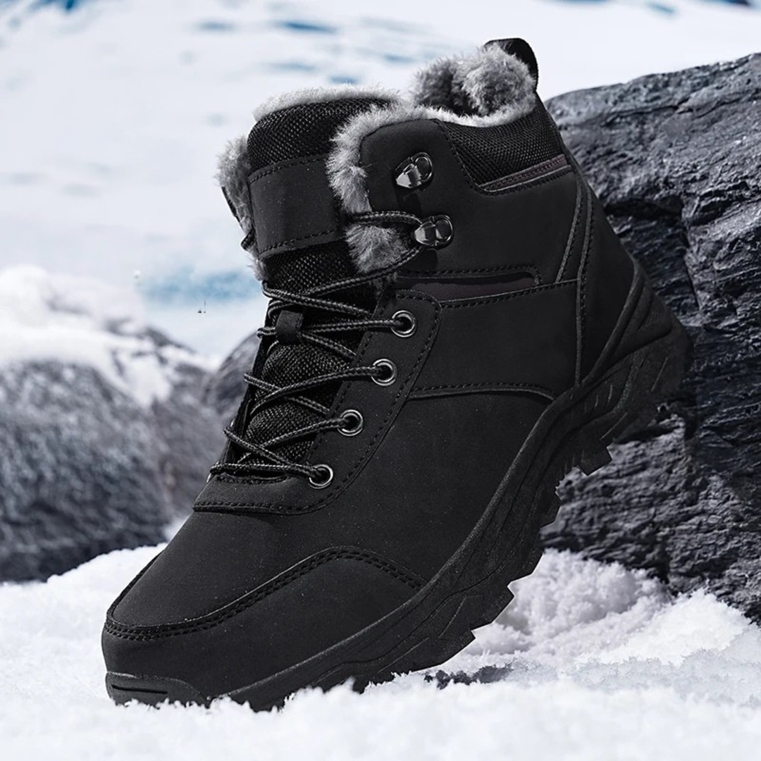 Winterstiefel für Herren mit Faux-Fur-Futter - schwarz