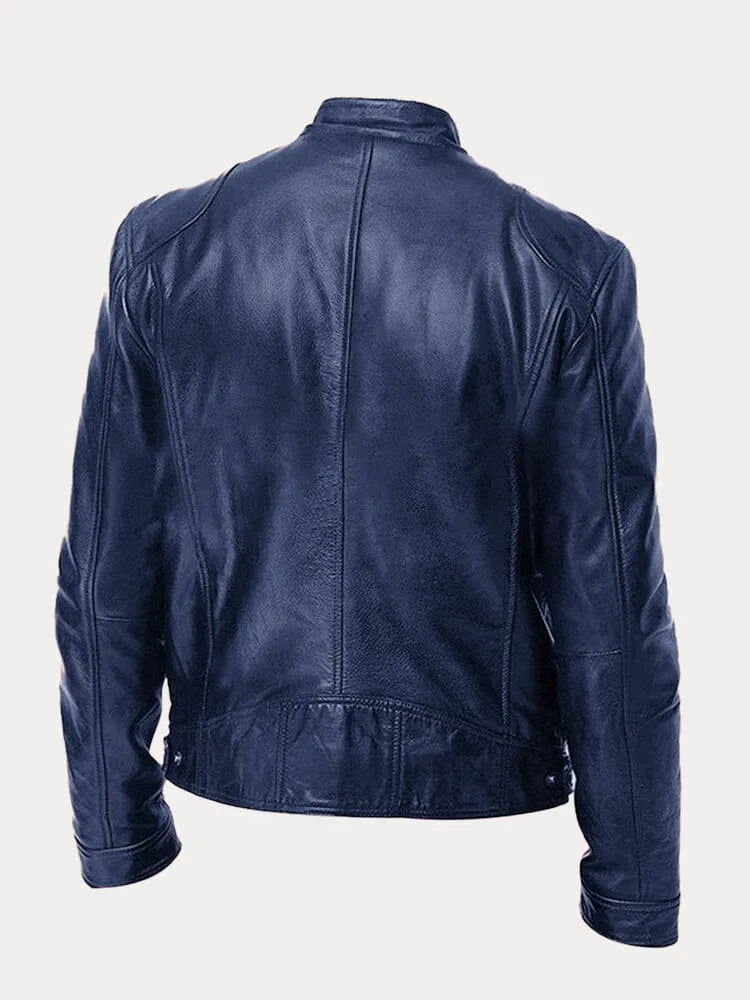 Tarek | Herren Lederjacke mit Stehkragen