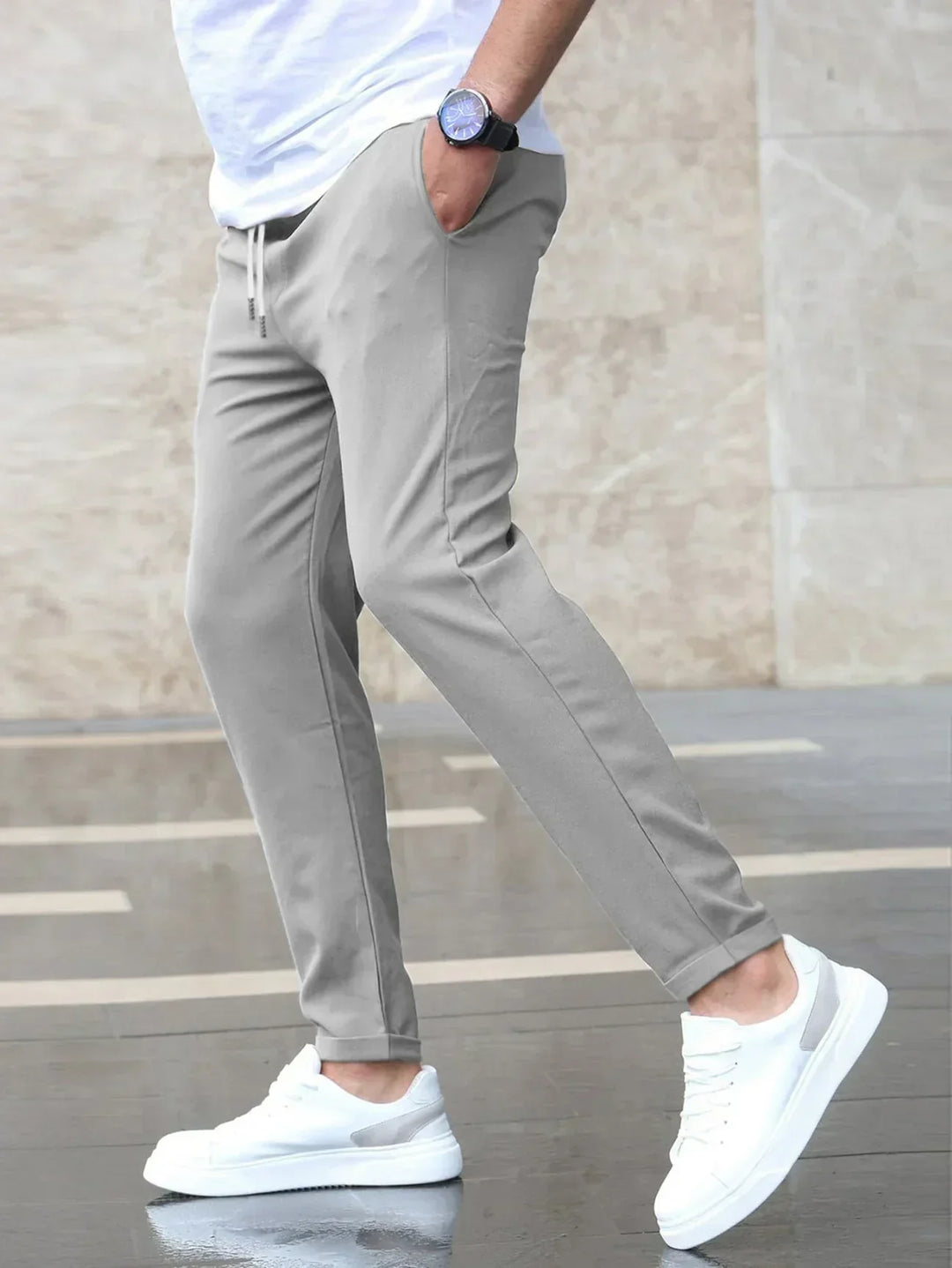 Fabian | Herren Slim Fit Freizeithose mit Kordelzug