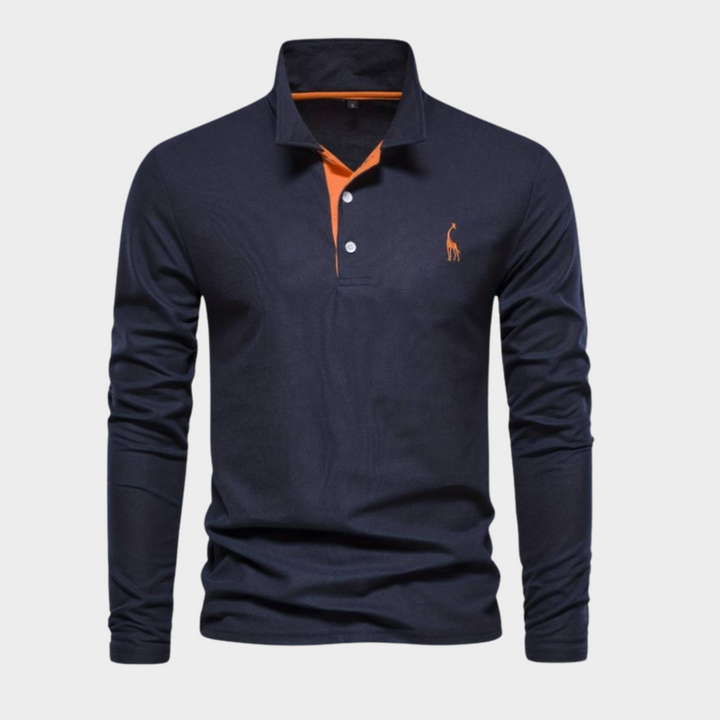 Sweater mit Polokragen und Knopfleiste