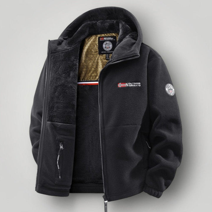 Winterjacke für Herren mit Stehkragen - schwarz