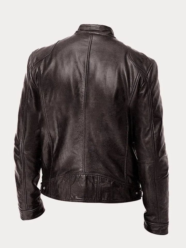 Tarek | Herren Lederjacke mit Stehkragen